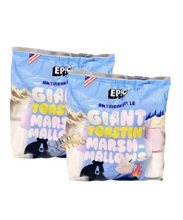 Giant Marshmallows American Style GLUTEN FREE Toasting Mega Marshmallows - White & Pink -2 Pack (300g x 2) by Epic Snax Co. - Perfect for Barbeque Bonfire Roast Toastin' & Smores 600g - Buy Online on GoSupps.com