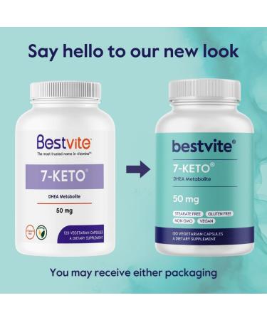 BESTVITE 7-Keto 50 mg DHEA (120 Vegetarian Capsules) - No Stearates - Vegan - Non GMO - Gluten Free - Supports Energy Metabolism* - Easy to Swallow Capsules - Buy Online on GoSupps.com