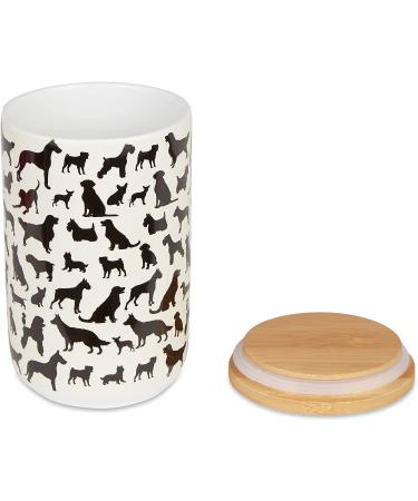 Bone Dry Ceramic Pet Silhouette Treat Canister 4x6.5 Black/White - Dog Show - Buy Online on GoSupps.com