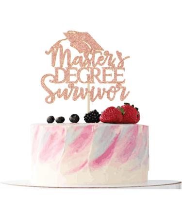 Masters Graduation Decorations 2023 Master's Degree Survivor Cake Topper Congrats Masters Decor Master Grad Master Graduation Party Decorations Rose Gold Glitter - Buy Online on GoSupps.com