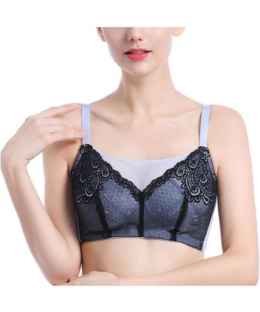 Buy XWSM Mastectomy Bras with Pockets | Cotton Tubeau Tube Top Cable-Free Sports Underwear | Post-Op Comfort | Size 38/85C | Blue - Buy Online on GoSupps.com