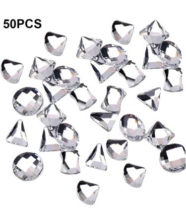 dijiusidy 50 Pieces Glass Crystal Set Eye-catching Personalized Nail Art Rhinestones DIY Handcraft Manicure Accessories for Card Making Crystal White - Buy Online on GoSupps.com