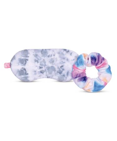 iscream Reversible Soft Fleece Sleep Mask and Matching Scrunchy Set - Silver Lining
