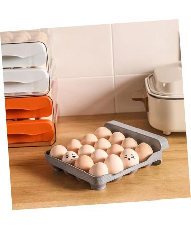 Angoily Egg Storage Box Plastic Container Fridge Accessories Egg Rack Refrigerator Plastic Pp White Egg Tray White 21.5x22.5x14cm - Buy Online on GoSupps.com