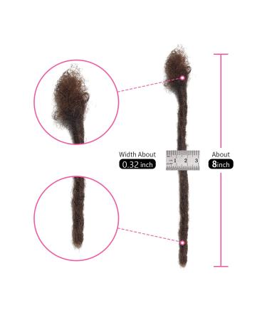 Real Hair Dreadlock Extensions - 20 Strands Handmade Crochet Locs (8 inch Dark Brown) - Buy Online on GoSupps.com