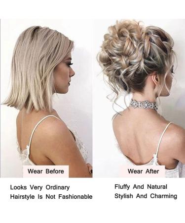 Hair Part Hair Tie Updos & Messy Bun Scrunchy Extensions for Women | Curly Wavy Tousled Updo (#60 Blonde) - Buy Online on GoSupps.com