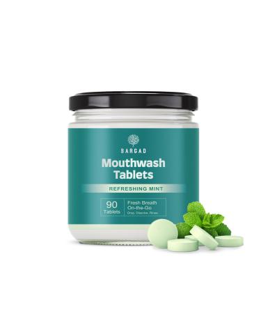 Bargad Mouthwash Tablets Natural Mint Flavor | 90 Count | Travel-Friendly Alcohol-Free Eco-Friendly Oral Rinse Tablets | Freshens Breath Supports Oral Hygiene | Just Add Water