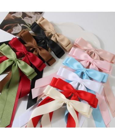 PLCPDM Sweet Long Bow Hair Clip Bow Elegant 2000s-style Bow Bunches Accessories Sweet Balletcore Milky white - Buy Online on GoSupps.com