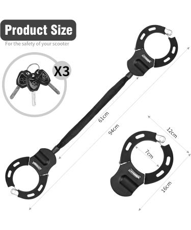 Nikyjm e-Scooter & Bicycle Lock Chain - Durable Castle Handschell Lock with Portable Bag - Secure Black Bike Lock for International Shipping - Buy Online on GoSupps.com