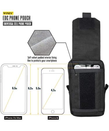 WYNEX Tactical EDC Pouch - Black | Molle Utility Gadget Organizer & Phone Holder Waist Pack - Buy Online on GoSupps.com