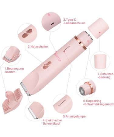Bestauty 2-in-1 Intimate Razor for Women - Waterproof Wireless Electric Shaver for Armpits & Legs - Pink Wet & Dry Shaving Solution - Buy Online on GoSupps.com