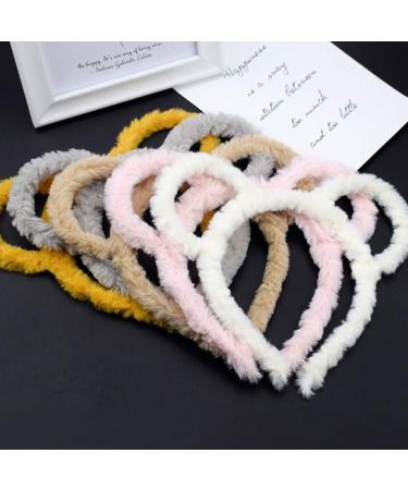 Goneryisour 2020 Fashion Women Winter Thick Plush Headband - Cute Round Mouse Bear Ears Hair Accessory in Yellow - Perfect for Makeup and Winter Style - Buy Online on GoSupps.com