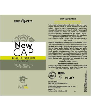  Erba Vita ERBA VITA Newcap Nourishing Balm a cosmetic product formulated to detangle and deeply nourish hair - 250 ml - Buy Online on GoSupps.com