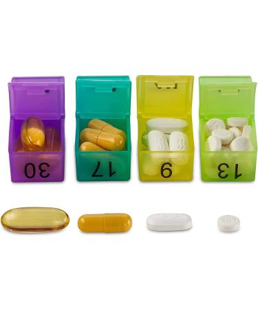 Monthly Pill Organizer - 31 Day Am/Pm Dispenser with 32 Cases, Box for Vitamins & Medication - Buy Online on GoSupps.com