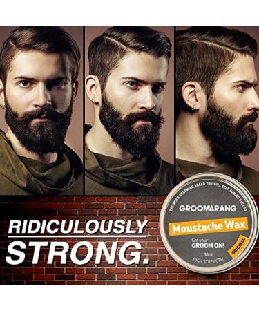 Groomarang Original Moustache Wax 30ml - Extra Strong Hold Styling Wax for Moustache and Beard | Nourishing Formula | Gifts for Him - Buy Online on GoSupps.com