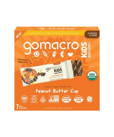 GoMacro Kids MacroBar Organic Vegan Snack Bars - Peanut Butter Cup (0.90 Ounce Bars, 7 Count)