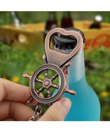 Bottle Opener Retro Rudder Beer Bottle Opener Stainless Steel Beer Openers Men Keychain Corkscrew Accessories - Buy Online on GoSupps.com