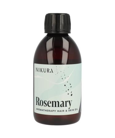 Nikura Rosemary Oil for Hair Growth & Skin Care - 250ml | Hair Oils for Hair Health Skin Serum Beard Growth | Treatment Oil With Almond Jojoba Argan & Rosemary Oil | Vegan & UK Made | BPA Free