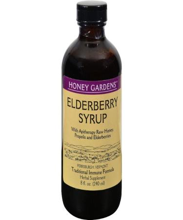 Honey Gardens Apiaries Elderberry Syrup - 8 oz | Immune Support | Organic Ingredients - Buy Online on GoSupps.com