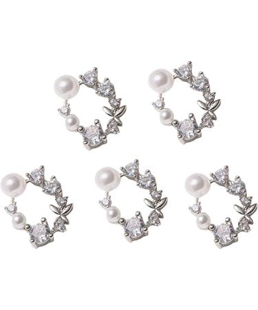 FEIlei Crown Nail Art Charms Zircon Nail Rhinestones Alloy Butterfly-Nail Crystal-Pearl - Buy Online on GoSupps.com