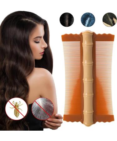ASIEIT Lice Comb Flea Lice Removal Comb Double-sided Head Lice Comb Fine Tooth Scalp Massage Comb Bamboo Shape for Cats Dogs (Orange) - Buy Online on GoSupps.com