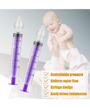 2pcs Baby Nasal Irrigation Set with Silicone Tips - Purple | Nasal Wash Aspirator for Infant Nasal Hygiene - Buy Online on GoSupps.com