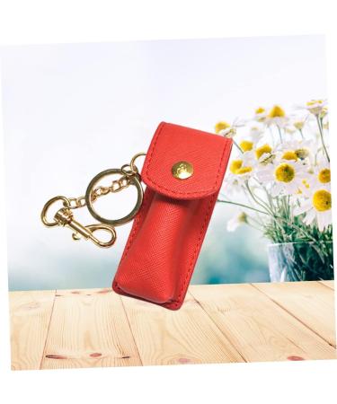  Beatifufu 1 Pc Keychain for Lipstick Case Portable Leather Lipstick Pouch Lipstick Holder Moisturizing Travel Lipstick Storage Keychain Cover - Buy Online on GoSupps.com