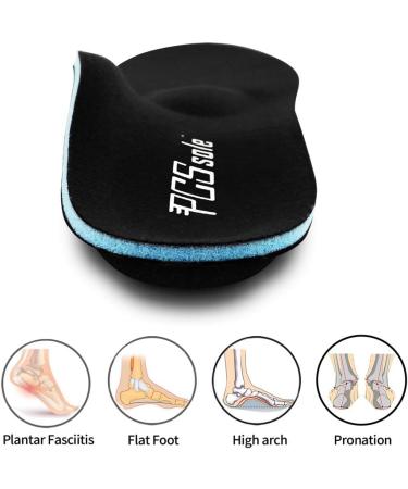 PCSSole Orthopedic Insoles for Work & Leisure - Comfort Shoe Inserts for Men & Women | Flat Feet Plantar Fasciitis Relief - EU37-38 (24cm) - Black - Buy Online on GoSupps.com
