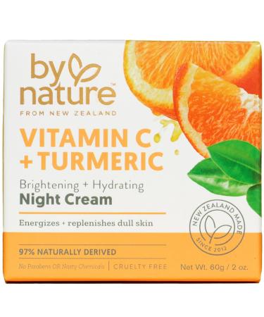 By Nature Brightening Night Cream With Vitamin C and Turmeric - Rich and Hydrating Night Face Cream to Restore Your Natural Glow and Energize Tired Skin