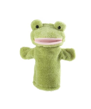 Apricot Lamb Soft Green Frog Plush Hand Puppet with Movable Mouth Perfect for Storytelling Teaching Preschool 10"