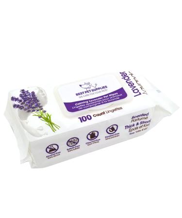 Best Pet Supplies Pet Grooming Wipes for Dogs & Cats Calming Lavender 100 count (Pack of 1)