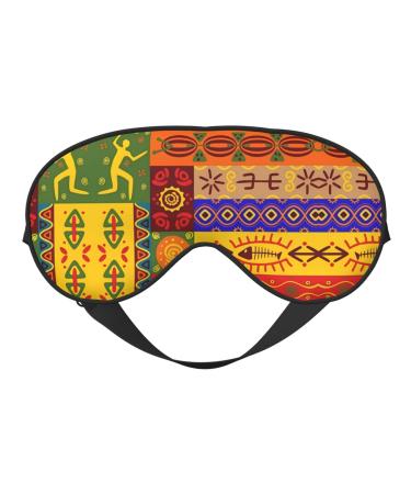 African National Patterns Eye mask Soft Elastic and Adjustable Nighttime Comfort Sleeping mask Suitable for Both Men and Women Black