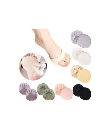 Honeycomb Fabric Forefoot Pads for Women Reusable Soft Ball of Foot Cushions for Relieving Foot Fatigue Metatarsal Pads Invisible Socks Prevent Pain and Discomfort 1 Pair 1Pair Beige
