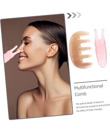 Frcolor 3 Sets Massage Device - Slico Guasha Facial Tool Jade Spa Tool & Scalp Massage Board for Eye Skin Care - Pink 12x4cm (3pcs) - Buy Online on GoSupps.com