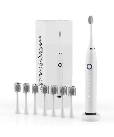 Electric Toothbrush for Adults Rechargeable Toothbrush with 8 Brush Heads Christmas Gift Maglev Motor/5 Modes/Memory Function/IPX7 Waterproof/2mins Timer