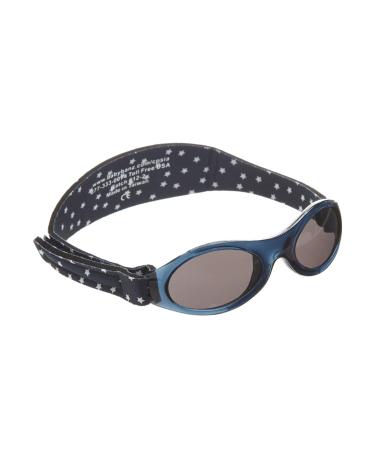 Banz Bubzee Baby Sunglasses 0-24 Months Navy Stars 100% UV Eye Protection Sun Glare Reduction Unisex Shatterproof Lenses Size Adjustable Flexible Secure Fit