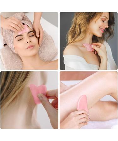 Uraqt Gua Sha - Heart Shape Jade Facial Massage Tool for Skin Care Tension Relief & Beauty | Pink Guasha Board for Face Eyes & Neck - Buy Online on GoSupps.com