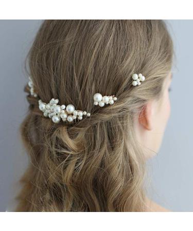 Bohemian Vintage Pearls Jewelry Set Hair Comb for Brides - Set of 5 - Buy Online on GoSupps.com
