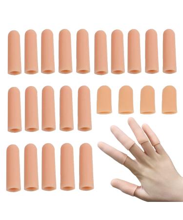 Finger Cots (20 PCS) Rubber Gel Fingertip Cots Silicone Finger Tips Thumb Guard Protector Gloves  Finger Sleeves for Nail Guitar Fingertip Covers Cutting