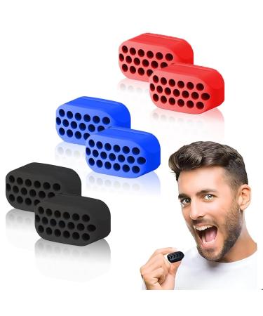 Akjaxqu 6 piece Jawline trainer silicone jaw trainer jaw muscle trainer pine exercise for men and women facial muscle trainer for toning face formation