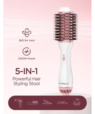PLAVOGUE Dual Voltage Hair Dryer Brush | 100M Ionic Volumizer | White-Pink - Perfect for International Shipping - Buy Online on GoSupps.com