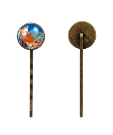 Women Hair Accessories 4PCS Handmade Barrettes Clip Set Bobby hairpin Girls Headwear Animal Fox color11193
