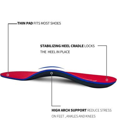 Pcssole Orthotic Arch Support Insoles for Flat Feet & Plantar Fasciitis - Men(9.5-10) 29cm - Red - Buy Online on GoSupps.com