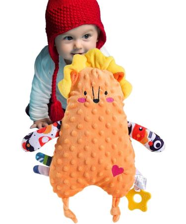 Voiakiu Safety Blanket & Baby Crinkle Toy - Cute Lele Lion Sensory Teether for 0-12 Months - Buy Online on GoSupps.com