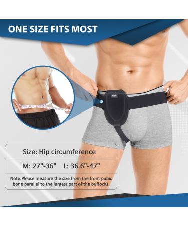 Hilph Hernia Belt: Flexible Adjustable Support Truss for Inguinal Groin Hernias - Pain Relief for Men and Women - Removable Compression Pads - Left and Right Wearable - Buy Online on GoSupps.com