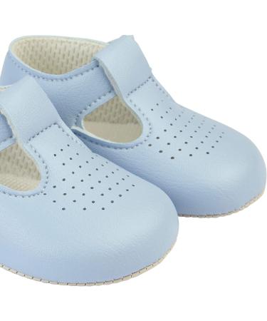 Baypods Baby Shoes B625: Soft Soled Pre Walker T-Bar Style Shoes for Boys & Girls - Sky Blue, Made in England - Buy Online on GoSupps.com