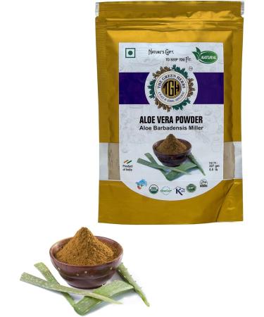 Buy Green Herbs Aloe Vera Leaf Powder 227g - Natural Chemical-Free Herbal Powder - Organic Aloe Barbadensis Miller for International Shipping - Buy Online on GoSupps.com