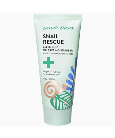 Peach Slices | Snail Rescue All-in-One Oil Free Face Moisturizer | 95% Snail Mucin | Lightweight  Long-Lasting Hydration | Silicone-Free | Face Cream | Skin Care | Clean & Cruelty-Free | 2.82 oz