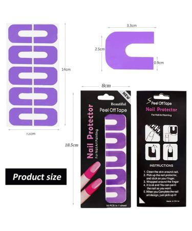 EBANKU Nail Polish Protector 140pc Disposable Peel Off Sticker U-Shape Tape | Nail Art Painting Spill-Proof Stickers | Manicure Tool 10ct (Pack of 14) - Buy Online on GoSupps.com