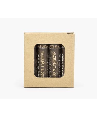 Hazelnut & Cocoa Flavor Petroleum Free Natural Lip Balm Four Pack (4-Pack)